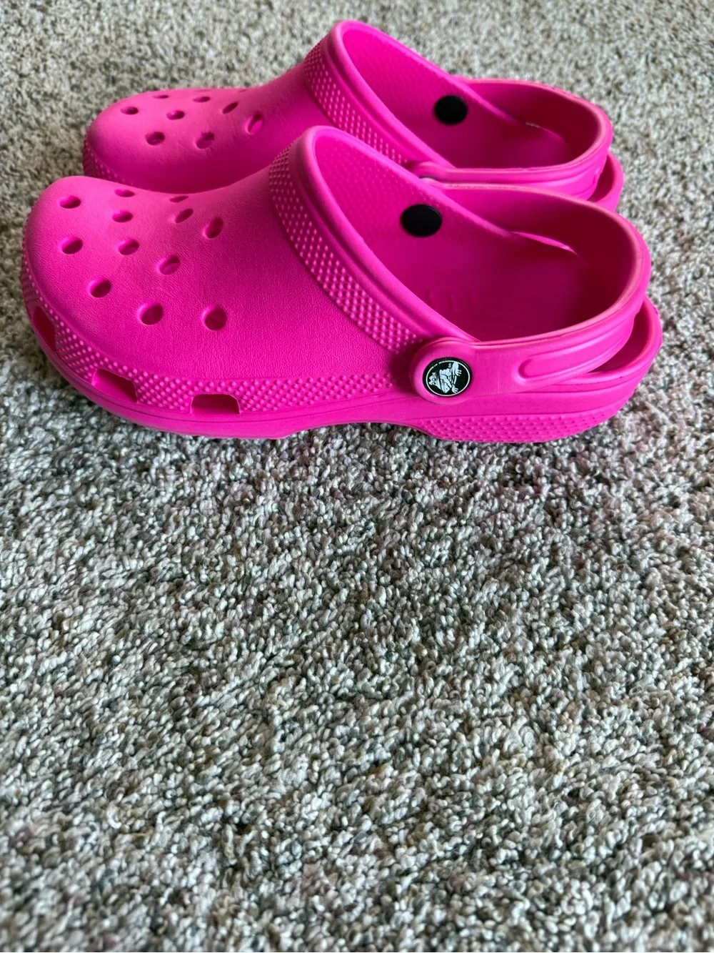 CROCS Kids Hot Pink Classic Clogs, J4